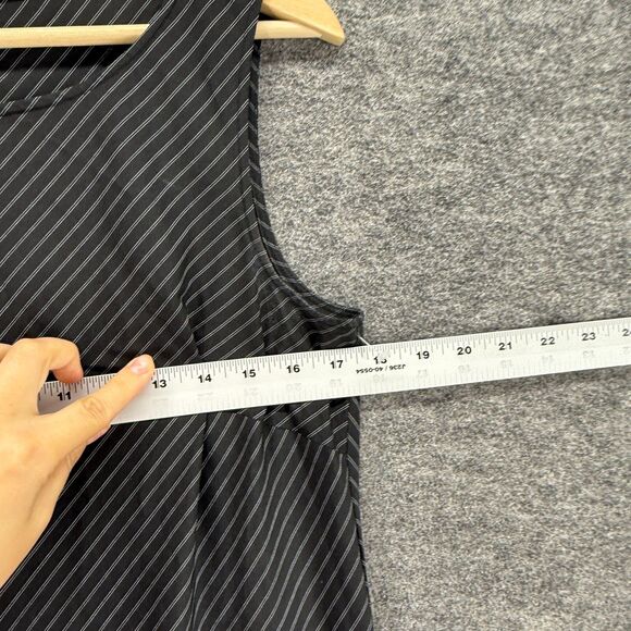 Loft Dress Women 8 Black Striped Maxi Long Rayon Sleeveless Round Neck Casual - Picture 3 of 6